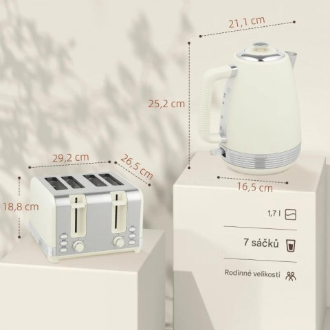Topinkovač a rychlovarná konvice | krémově bílé č.2