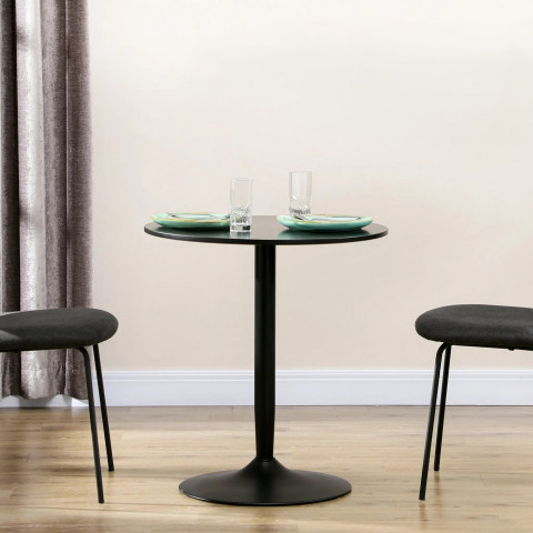 Kulatý kuchyňský stůl pro 2 osoby Ø70 x 75 cm | černý č.3