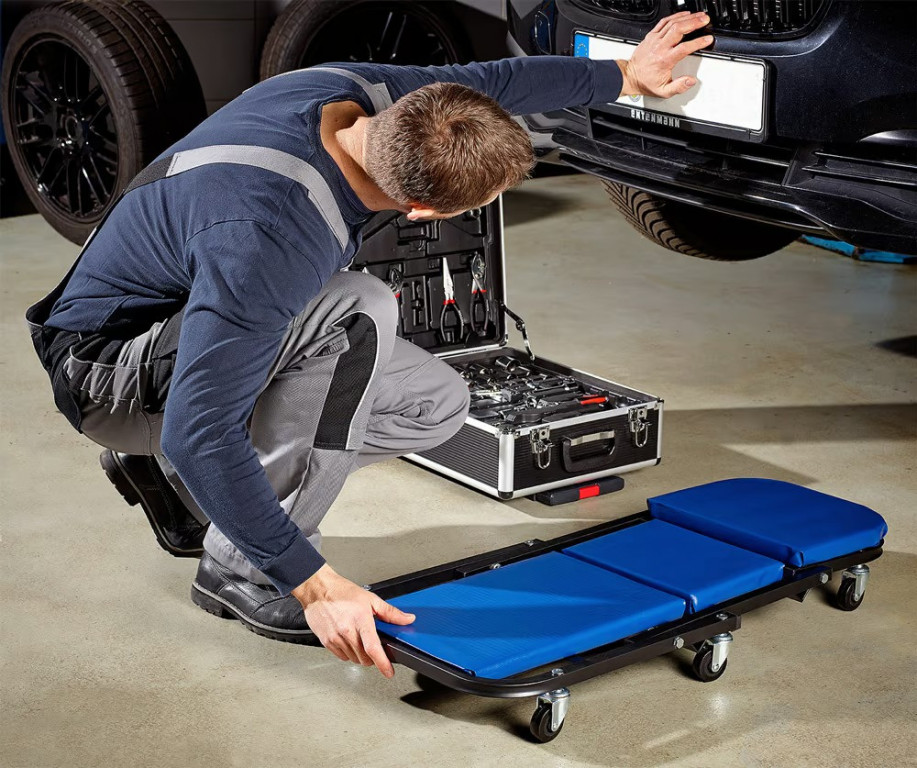 Autoservisní podložka na kolečkách 92x44x12cm | modrá