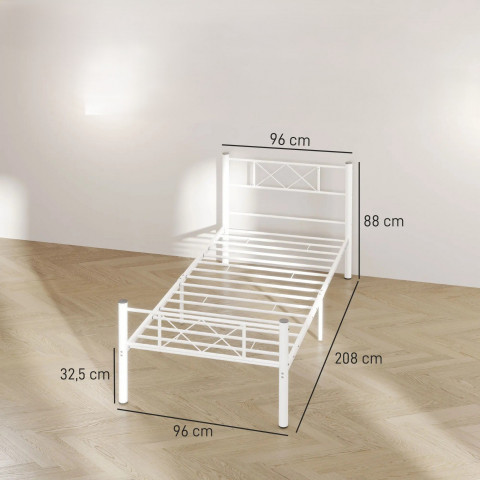 Rám jednolůžkové postele 200 x 90 cm | bílý č.3