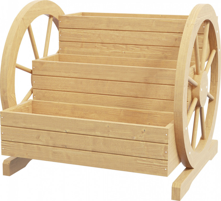 Dřevěný vyvýšený záhon 61 x 62 x 57 cm | přírodní