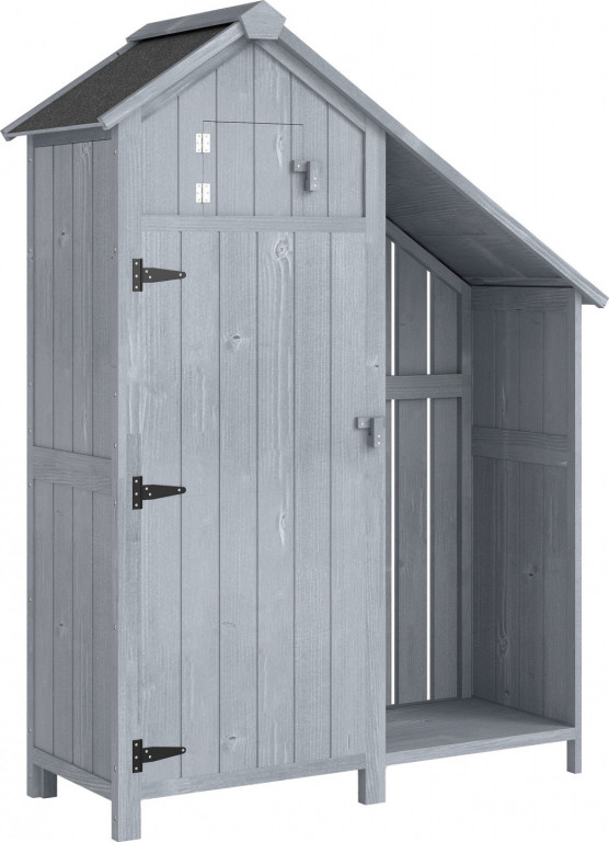 Venkovní kůlna na nářadí 129 x 51,5 x 180 cm | šedá