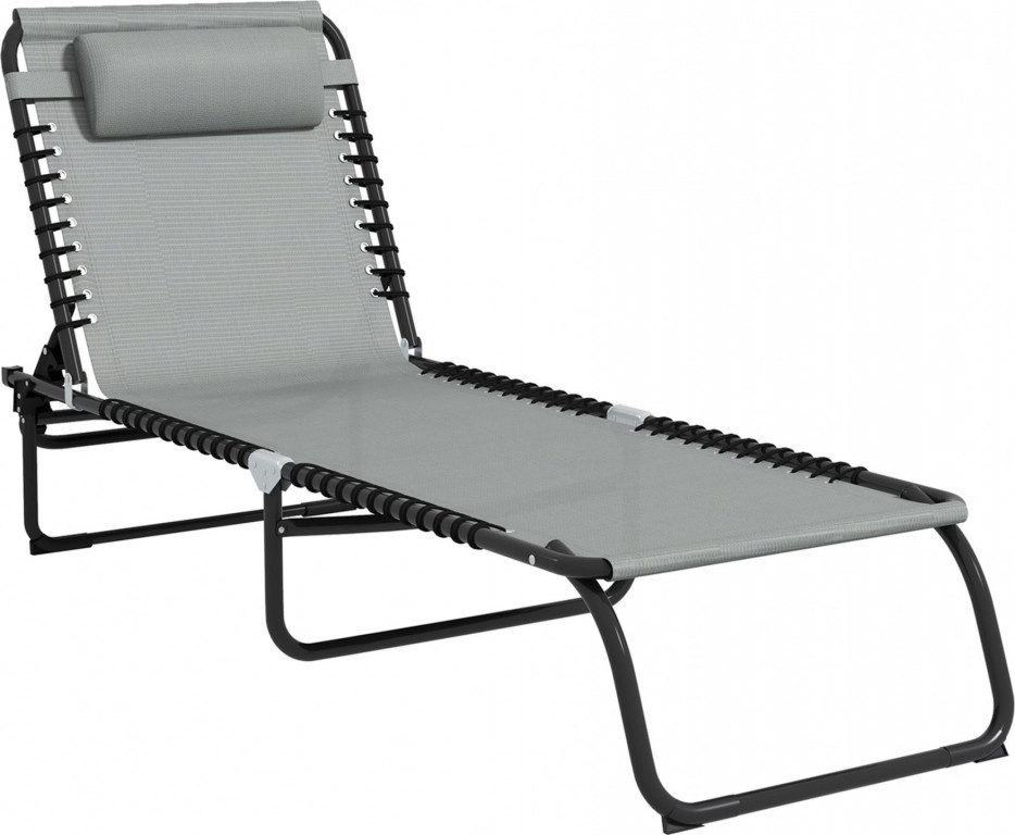 Skládací zahradní lehátko | šedé