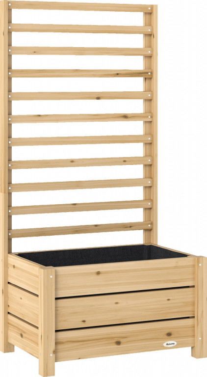 Vyvýšený záhon s mřížkou 60 x 39 x 120 cm | přírodní