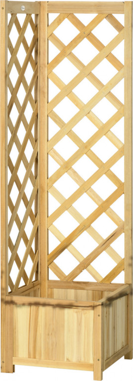 Truhlík se smrkovou mříží 40x40x145 cm | přírodní