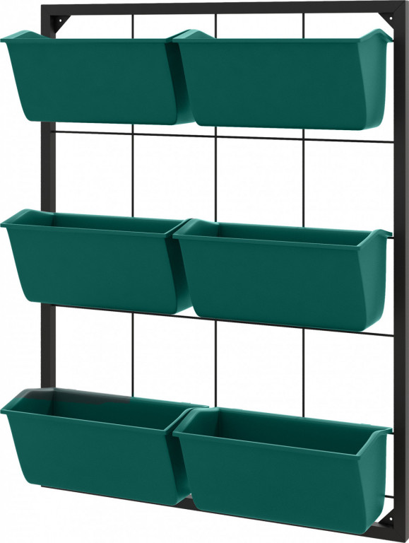 Stojan na květiny se 3 patry 52 x 14 x 66 cm | zelený