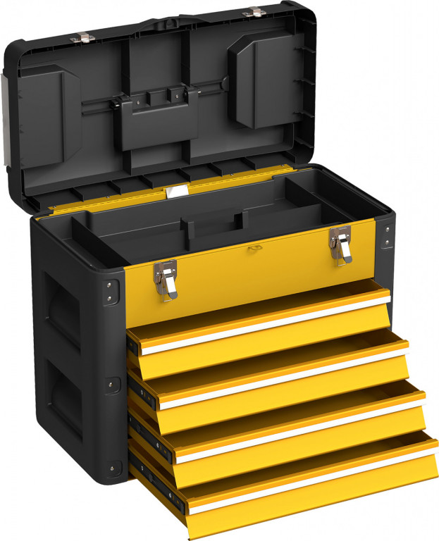 Prázdný box na nářadí 49,7 x 25,3 x 40,7 cm | žlutý