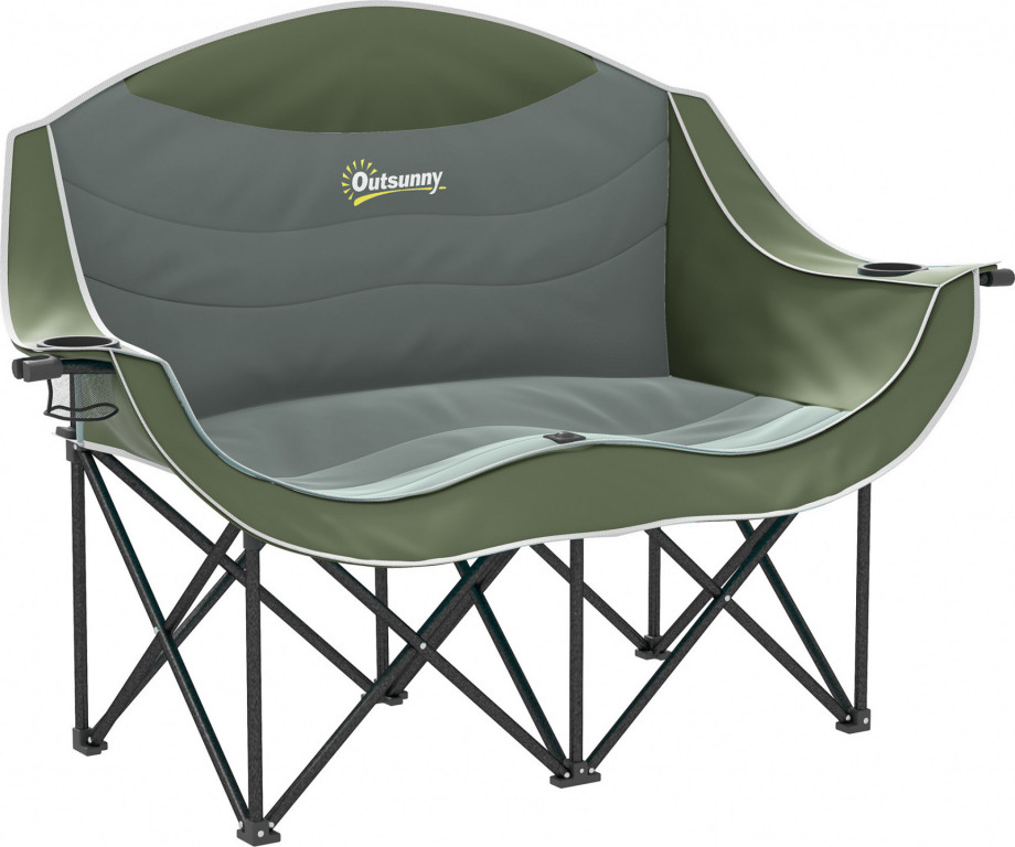2místná skládací kempingová židle | tmavě zelená