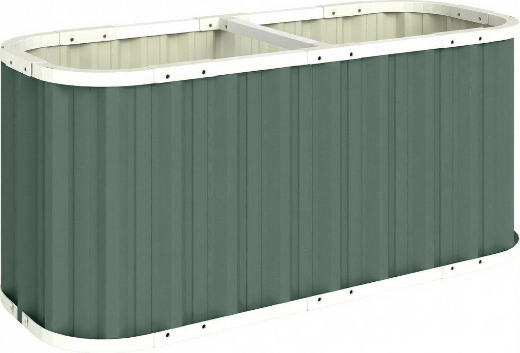 Vyvýšený kovový záhon 136 x 53 x 61 cm | světle zelený