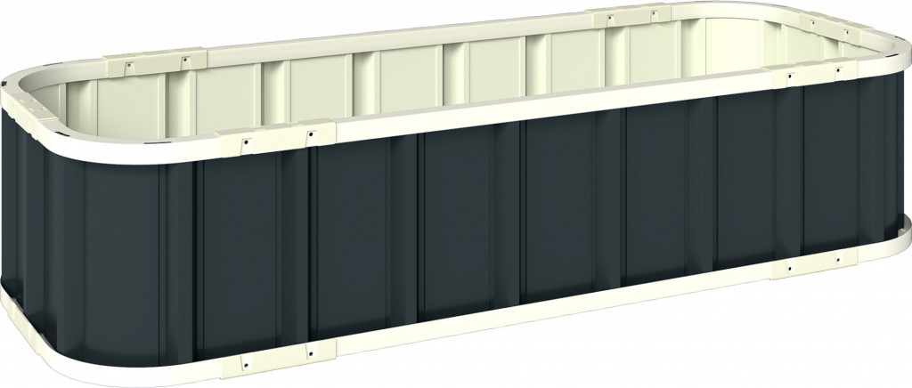 Vyvýšený ocelový záhon s nacvakávacími úchyty | tmavě šedý