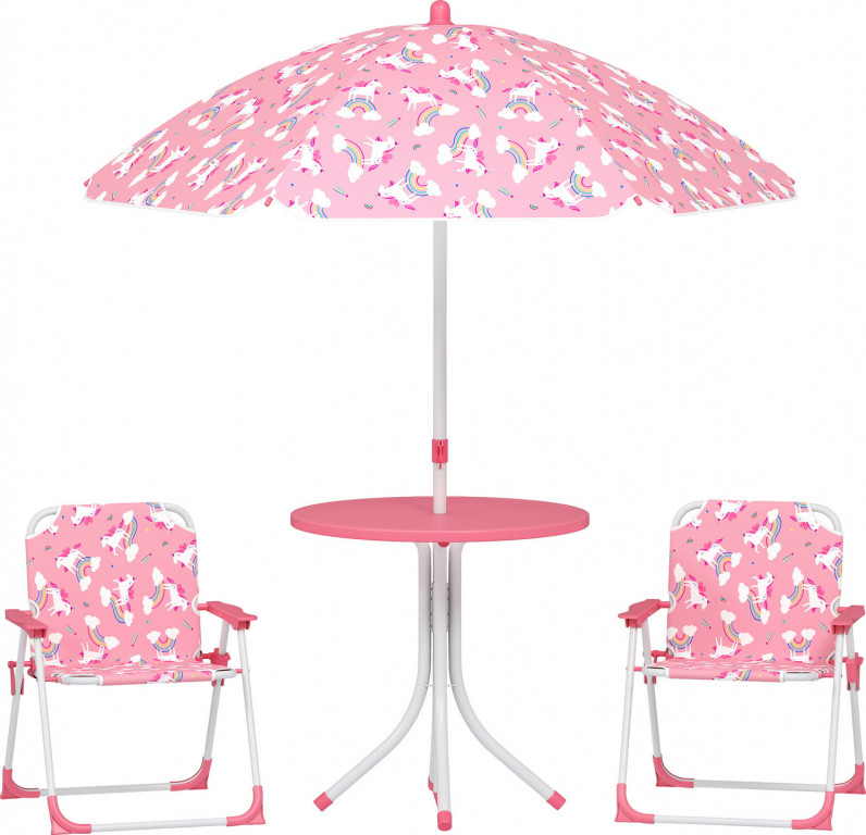 Dětská sedací souprava se slunečníkem | růžová