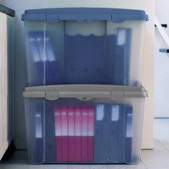 Úložný box s kolečky 80x47x51cm | Modrý č.3