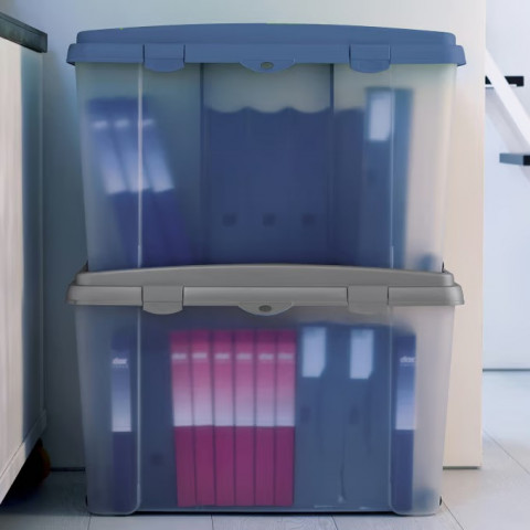 Úložný box s kolečky 80x47x51cm | Modrý č.3