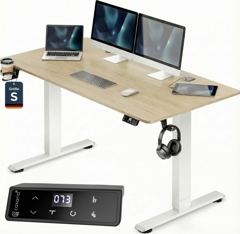 Výškově nastavitelný stůl 120x60x72 | béžový