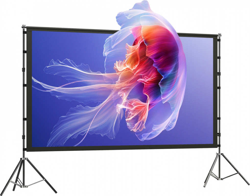 Projekční plátno 220 x 127 cm | bílé + černé