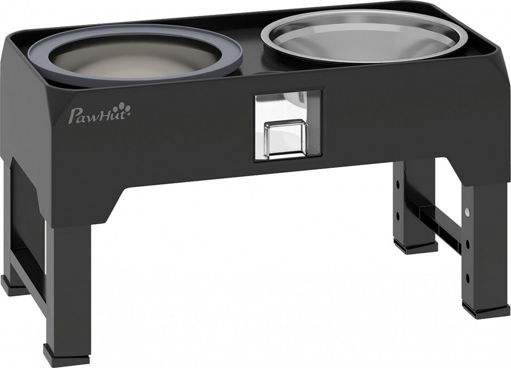 Výškově nastavitelná miska na krmivo a vodu | černá