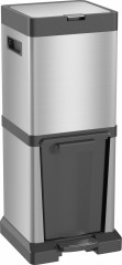 Odpadkový koš s víkem 32,5 x 31,5 x 78 cm | stříbrný č.1