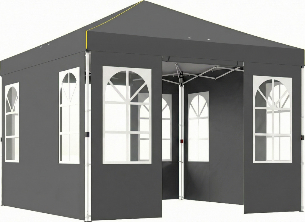 Skládací párty stan 3x3m | šedý + bílý