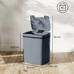 Senzorový odpadkový koš 15 litrů | šedý č.3