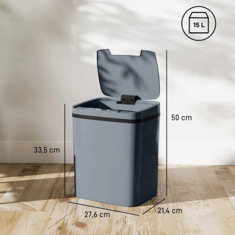 Senzorový odpadkový koš 15 litrů | šedý č.3
