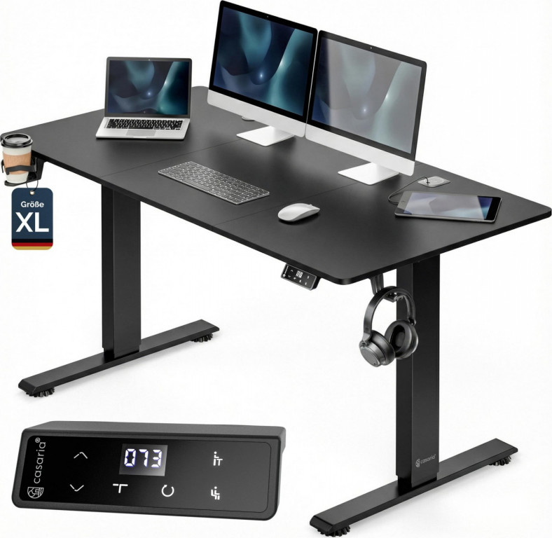 Výškově nastavitelný stůl 160x75x72 | černý