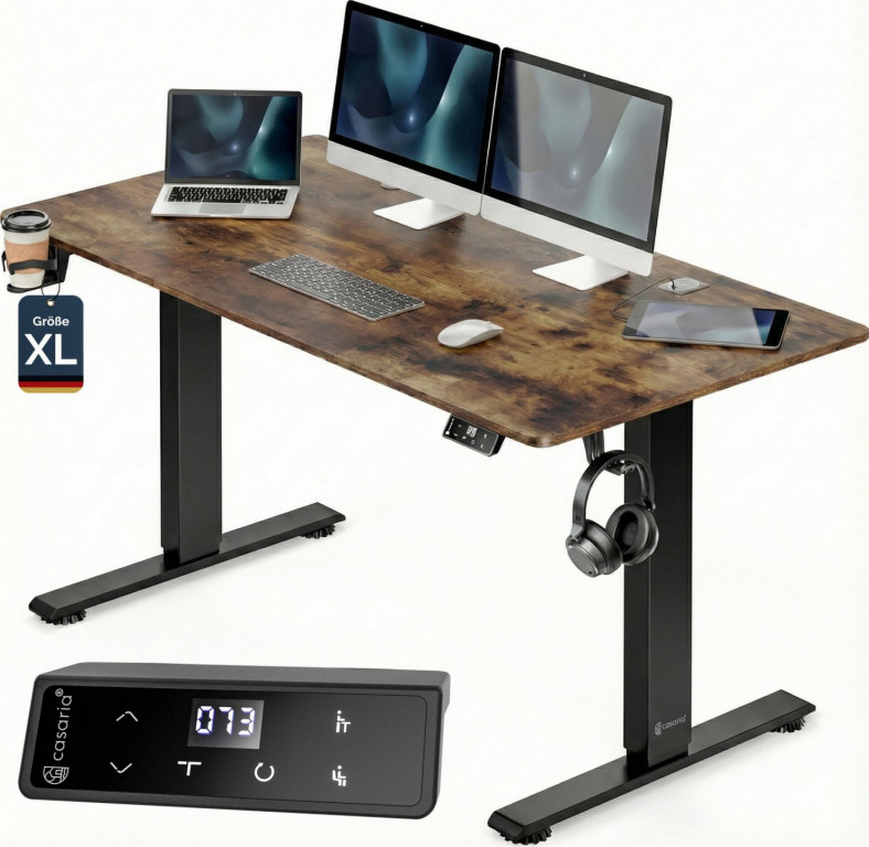 Výškově nastavitelný stůl 160x75x72 | hnědý