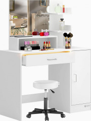 Toaletní stolek Jocelyn včetně pojízdné stoličky | bílý č.1