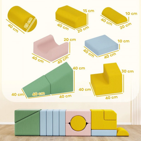 12dílná sada pěnových bloků pro děti č.3