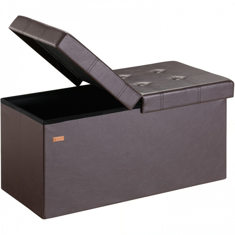 Čalúnená lavica s úložným priestorom 80 x 40 x 40 cm | hnedá