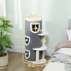 Kočičí škrabadlo ve tvaru sudu, 101 cm | šedé č.2