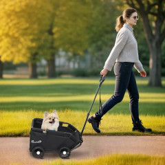 Skládací vozík pro psy 53 x 45 x 28 cm |černý