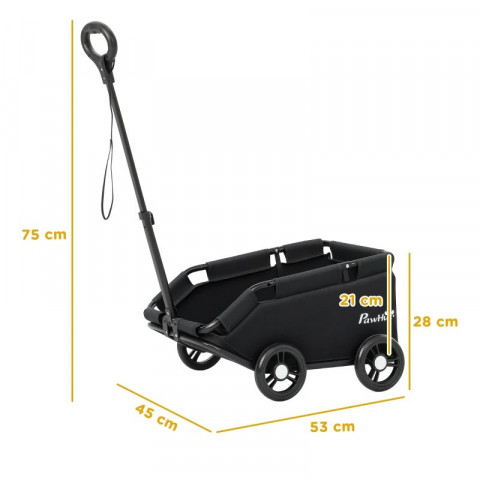 Skládací vozík pro psy 53 x 45 x 28 cm |černý č.3