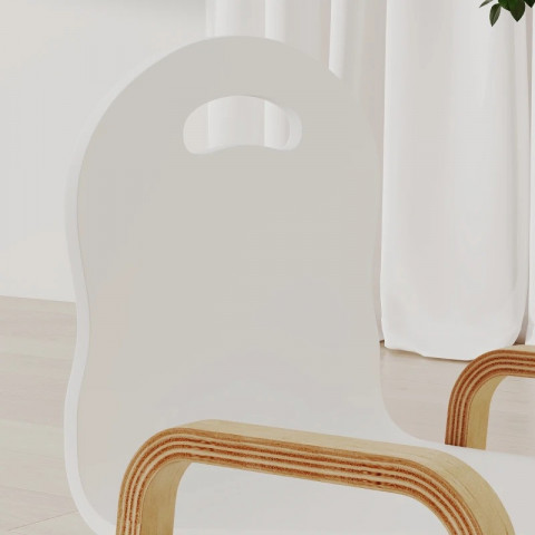 2 dřevěné stohovatelné dětské židličky 39 x 34 x 61,5 cm | bílé č.6