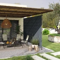 Výškově nastavitelná markýza s výklopným ramenem | tmavě šedá č.1