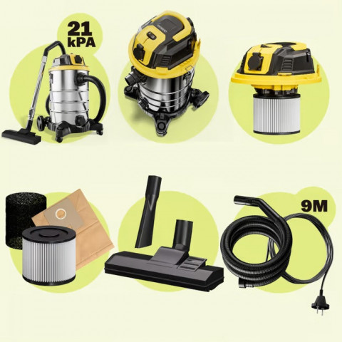 Vysavač na mokré i suché vysávání 2200 W | 30L č.2