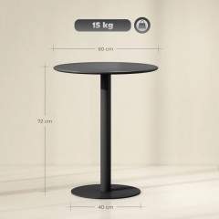 Kulatý kuchyňský stůl pro 2 osoby, průměr 60 cm | černý č.3