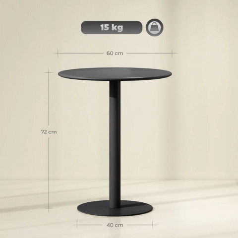 Kulatý kuchyňský stůl pro 2 osoby, průměr 60 cm | černý č.3
