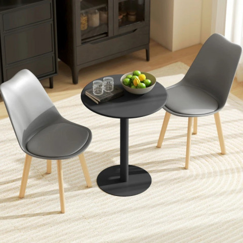 Kulatý kuchyňský stůl pro 2 osoby, průměr 60 cm | černý č.4