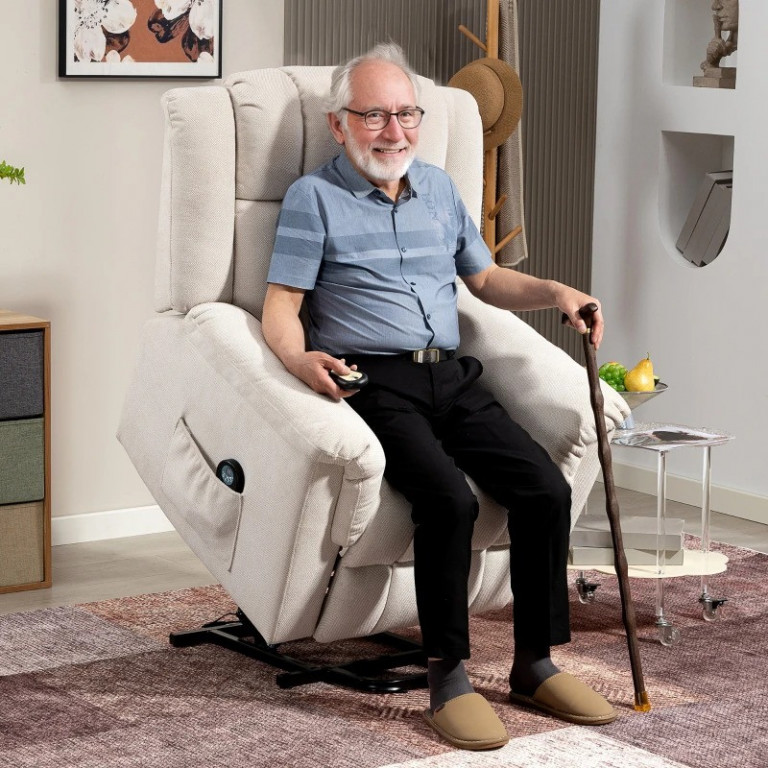 Elektricky nastavitelné masážní křeslo | béžové