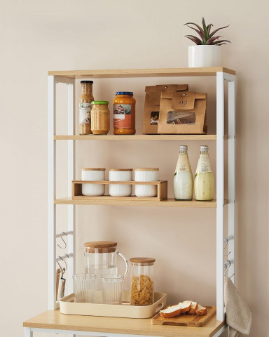 Stojací police do kuchyně 40 x 60 x 167 cm | bílá/dub č.5
