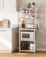 Stojací police do kuchyně 40 x 60 x 167 cm | bílá/dub č.1