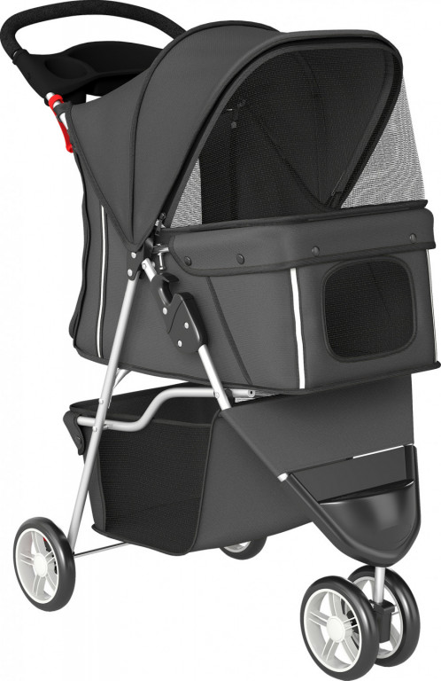 Kočárek pro psy a kočky | tmavě šedý