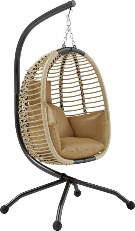 Závěsné křeslo s rámem | béžové