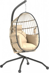 Závěsné křeslo ve tvaru vajíčka | khaki č.1