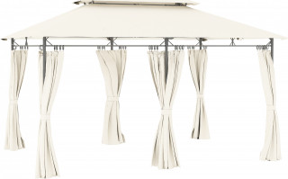 Zahradní altán s odnímatelnými závěsy | krémově bílý č.1