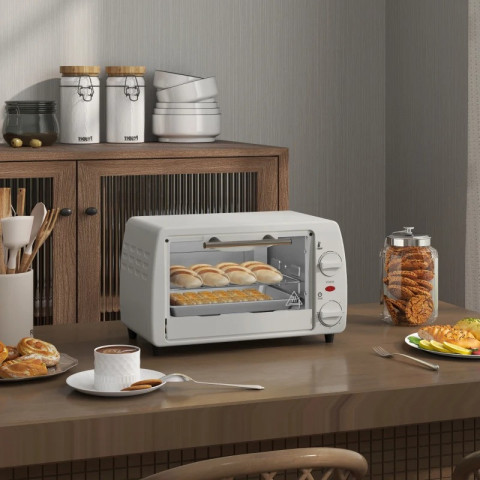 Malá elektrická trouba 10 l s nastavitelnou teplotou do 230 °C | krémově bílá č.5