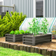 2 vyvýšené záhony 110 x 50 x 30 cm | tmavě šedé č.3