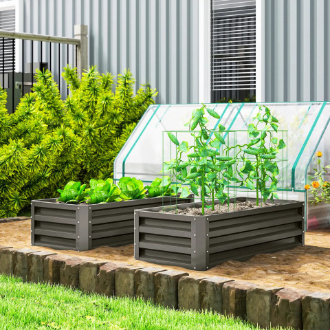 2 vyvýšené záhony 110 x 50 x 30 cm | tmavě šedé č.3