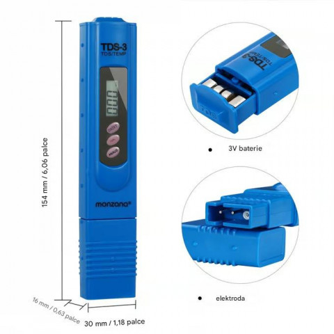 Digitální tester vody TDS-3 s LCD displejem a baterií č.2