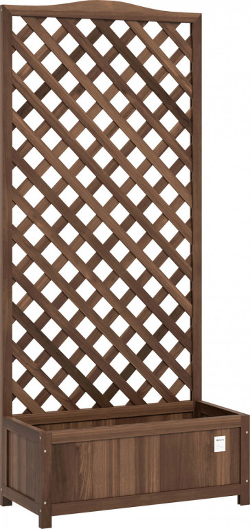 Truhlík na nožičkách s mříží 76 x 36 x 170 cm | tmavě hnědý